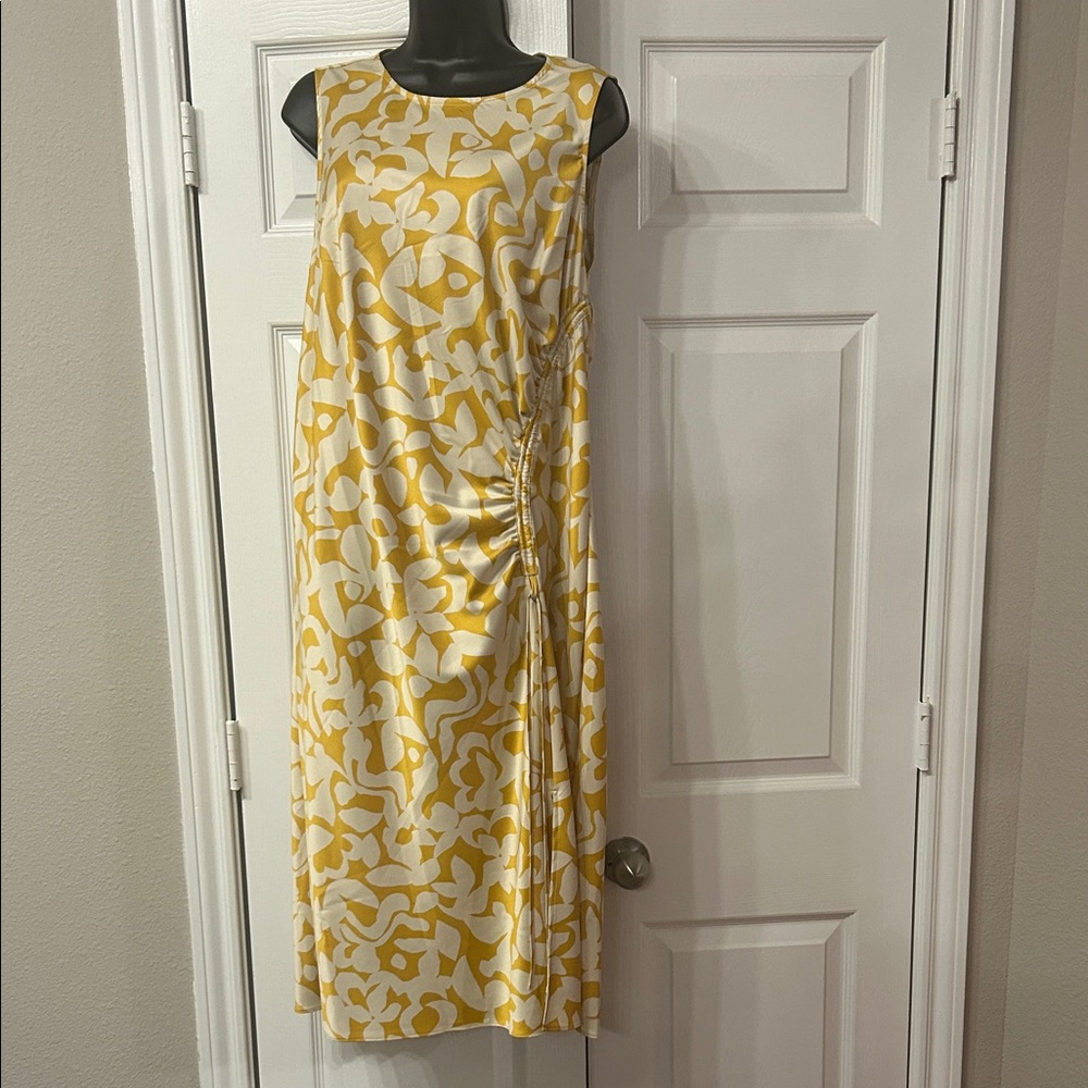 Terra & Sky Yellow and White Midi Dress
